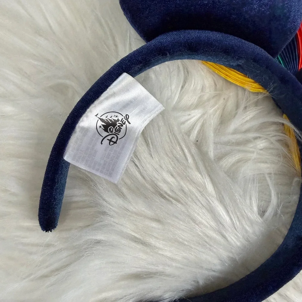NWOT Disney World - Navy Bedazzled Gem Velvet Chevron Mickey Minnie Ear Headband
